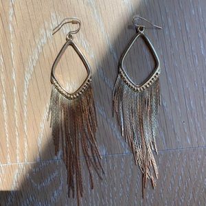 GOLD DANGLE TASSLE EARRINGS